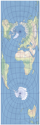 Exemple de projection cylindrique équivalente transverse