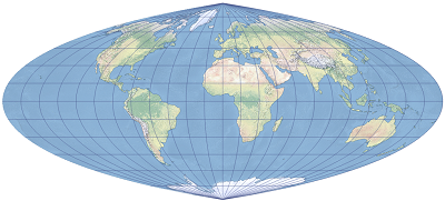 Exemple de projection authalique quartique