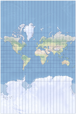Exemple de projection de Mercator