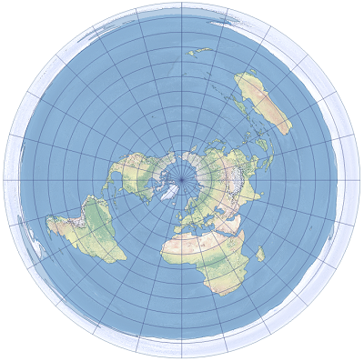 Exemple de projection azimutale équidistante