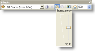 Définition de la transparence de couche à l'aide de la barre d'outils Effets visuels