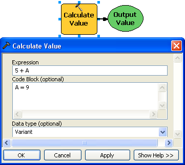 Utilisation d'une expression et d'un bloc de code