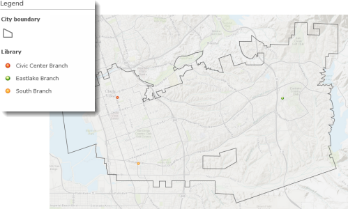 Map showing the three library branches