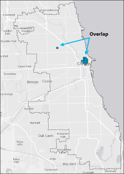 Areas where the violent crime, liquor vendor, and poverty hot spots overlap