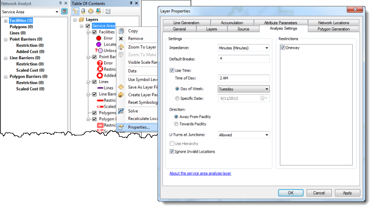 Setting the drive time, on the Analysis Settings tab