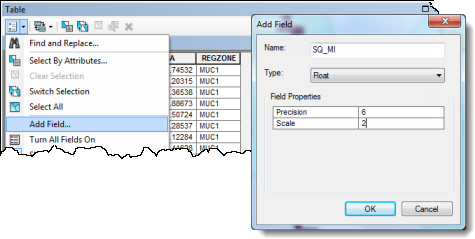 Adding a field to the attribute table