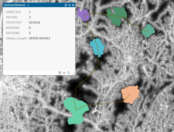 Exploring the characteristics of the paths in the OptimumNetwork layer