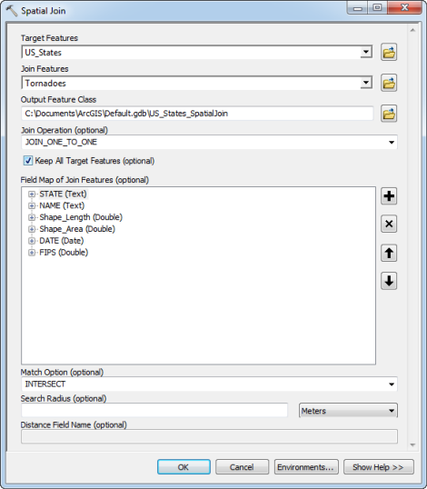 Spatial Join dialog box