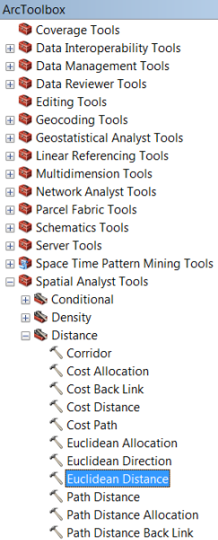 Browsing to the Euclidean Distance tool