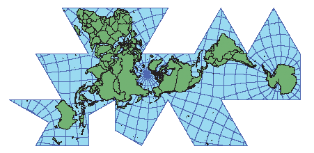 フラー図法の説明図