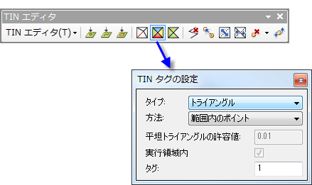 [TIN タグの設定] インタラクティブ ツールのダイアログ ボックス