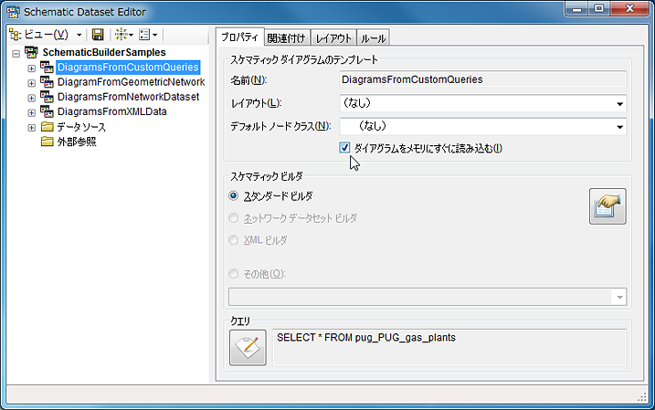 メモリへのスケマティック ダイアグラムの自動読み込み ヘルプ Arcgis Desktop