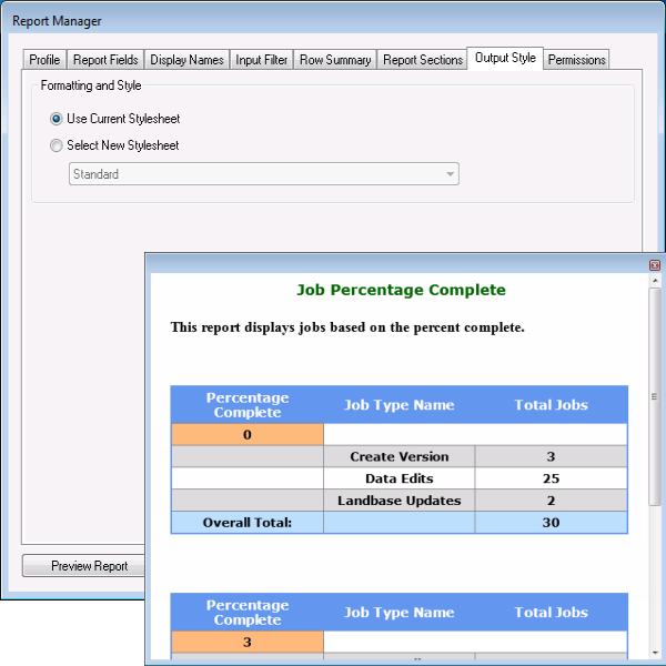 Output Style tab