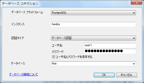 データベース接続ダイアログ ボックス