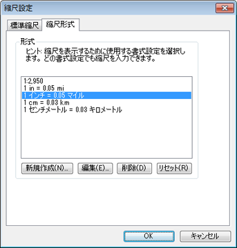 縮尺形式の設定