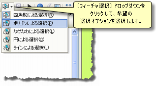 対話形式でフィーチャを選択するためのオプションを設定する