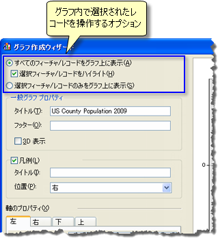 グラフでの選択レコードの操作