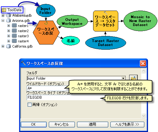 [ワークスペースの反復] の使用方法