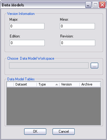 Initial view of the Data Models dialog box