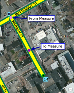 From and To measures are located on the route