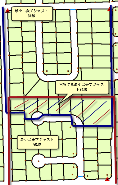 重複する最小二乗アジャスト