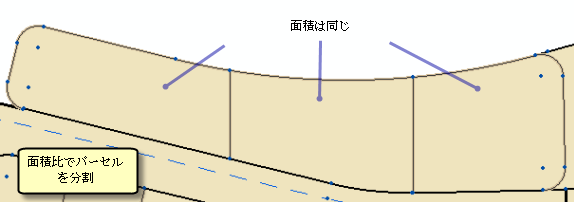 面積比によるパーセルの分割