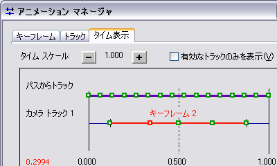 タイム ラインに沿ってキーフレームを移動する