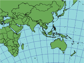 ランベルト正角円錐図法の説明図