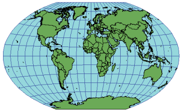 ヴィンケル図法（第 3 図法）の説明図