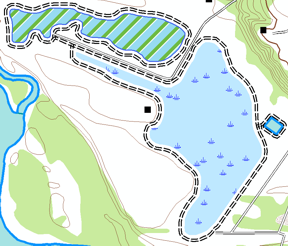 ランダムなパターンで湿地シンボルが配置された結果