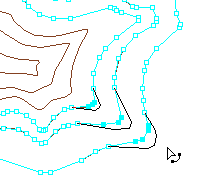 [補正] ツールによる形状変更の途中