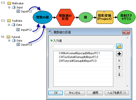 [複数値の反復] の使用方法