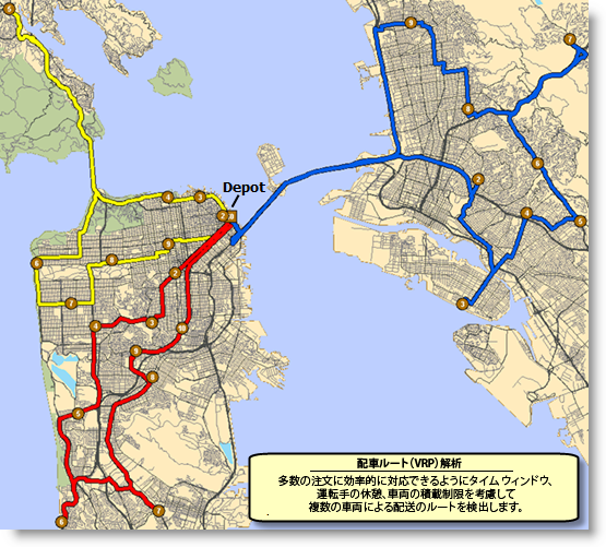 配車ルート解析の結果