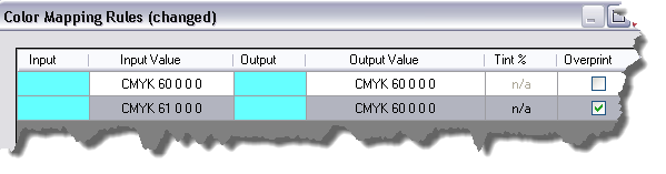 Applying different print production properties to identical input colors