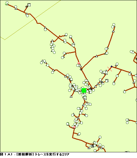 緑色のフラグから開始する接続解析トレースは、このエリアで実行されます。