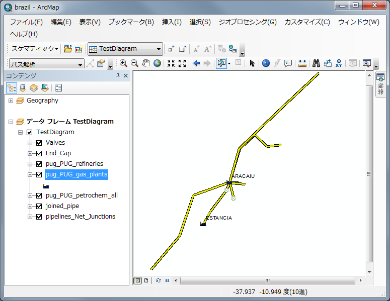 変更された pug_PUG_gas_plants フィーチャ レイヤー