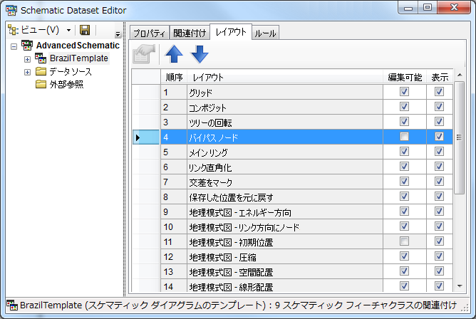 [レイアウト] タブのサンプル