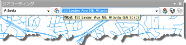 見つかった住所がツールチップに表示される