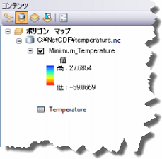 [コンテンツ] ウィンドウの Temperature テーブル