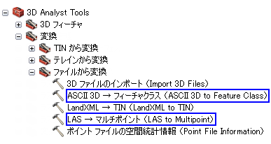 テレイン ソース データのインポート ツール