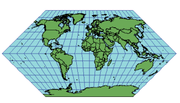 エケルト図法（第 1 図法）の説明図