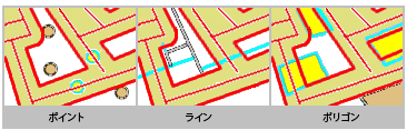 ラインから一定距離内にあるフィーチャを検索