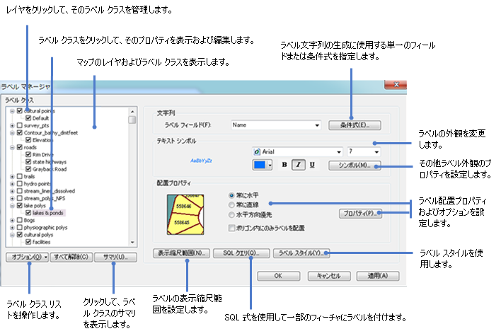 標準ラベル エンジンを使用しているときのラベル マネージャー