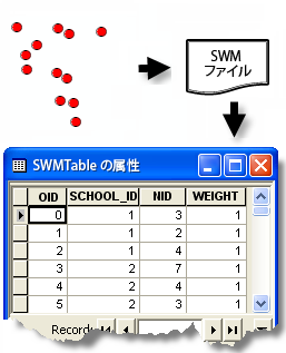 SWM から DBF への変換