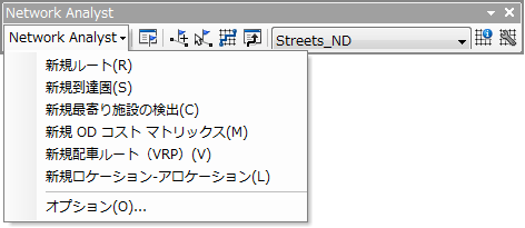 [Network Analyst オプション] ダイアログ ボックスが表示されます。