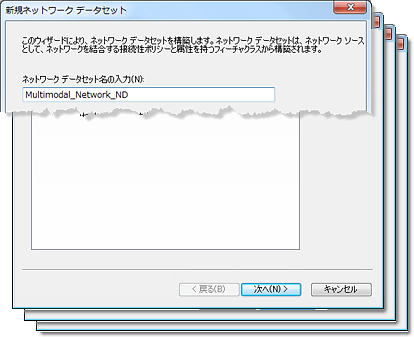 新規ネットワーク データセット ウィザード