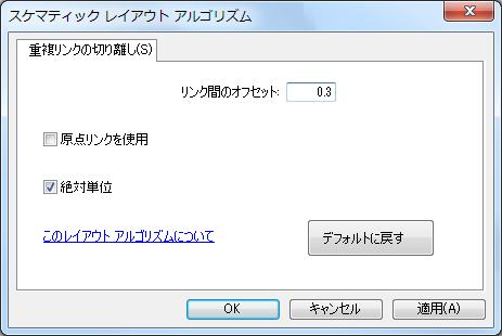 [重複リンクの切り離し] のプロパティ