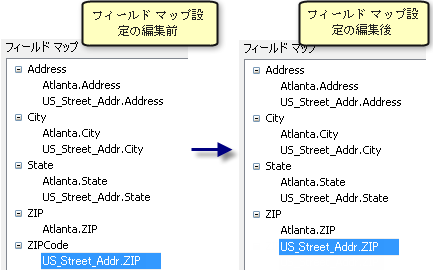 フィールド マップの編集