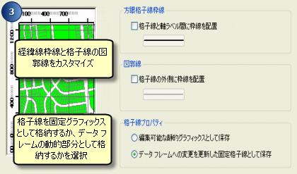 格子線と経緯線ウィザード - 方眼格子線の作成