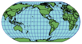 ロビンソン図法の説明図